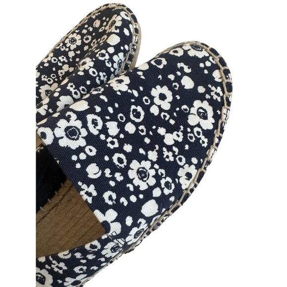 TORY BURCH Navy White Floral Espadrille Flats Size 8.5 - Picture 11 of 11
